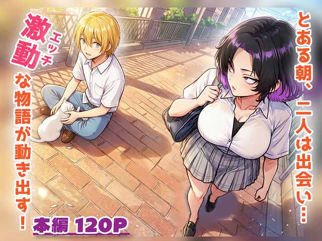 【人気No.1コンカフェ店員がまさかの童貞チ〇ポに完全敗北、、、そのあとリベンジしに行ったけどワカらされた件】あいさつ@登校中の蘭子と転校生の鈴木が出会い、物語が動き出す