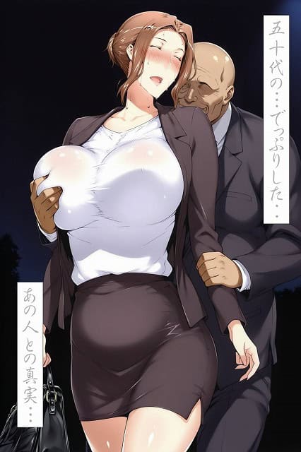 【橘京香があの日ついた嘘 の真実 前編】えち詩人@年配の男がスーツ姿の女性の胸をつかみ背後から体を重ねる
