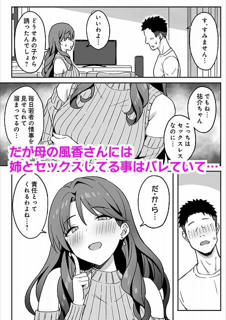 【あねママ〜新しいお義姉ちゃんとママは俺のセフレになりました。〜】ひよりハムスター@部屋で指を頬に当てて微笑む風香