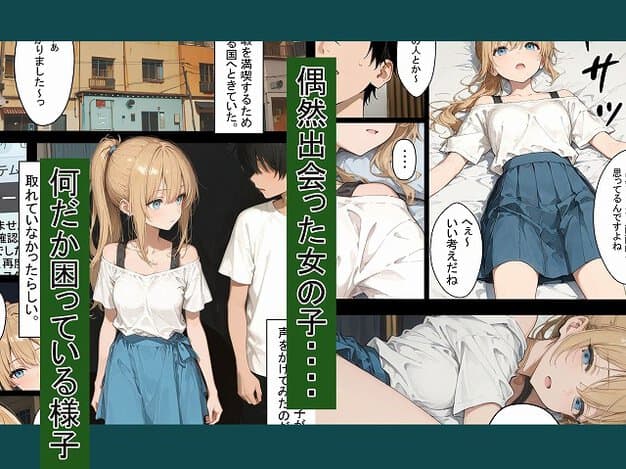 白い肩出し服の金髪女性が男性の隣に立ち、別カットでベッドに仰向けになる